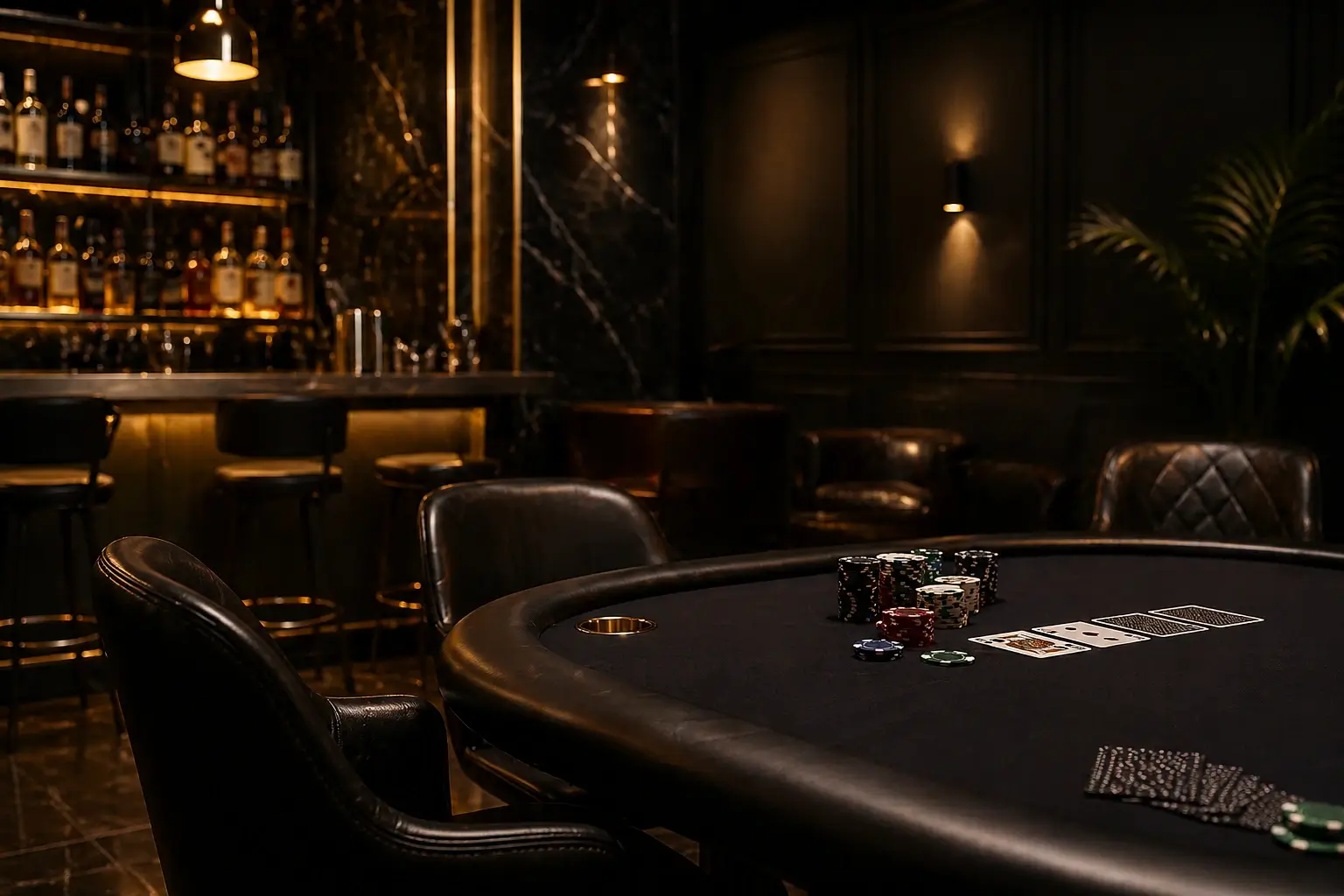 Elegancki poker bar w miejskim stylu